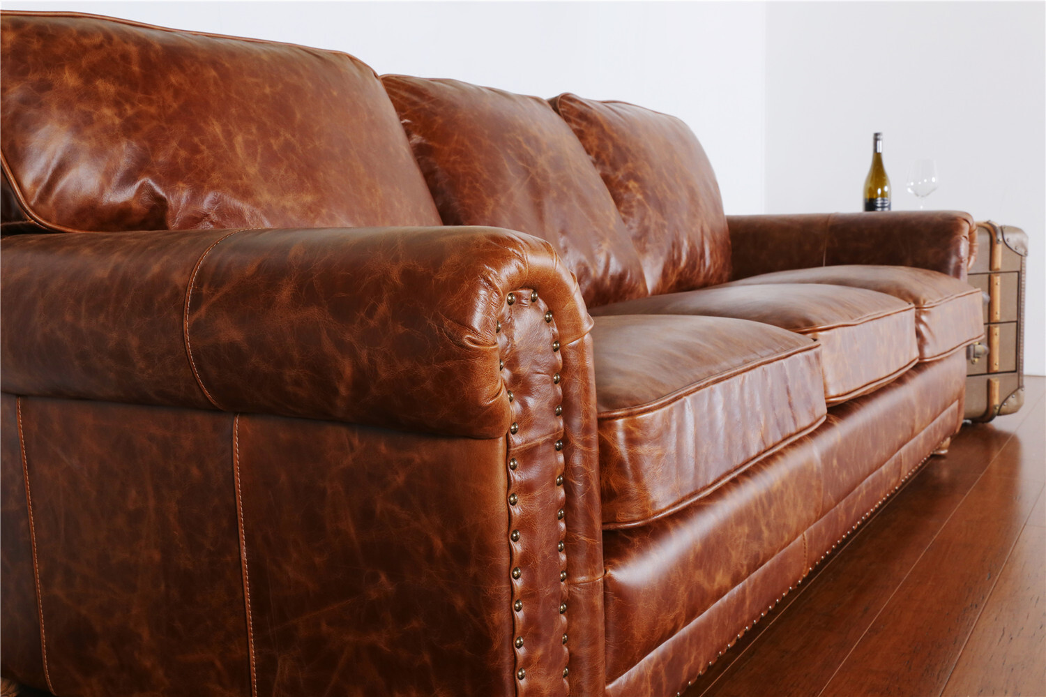 old english leather sofa