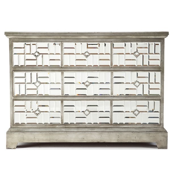 Champagne Antique Mirrored Chest Brisbane Furniture